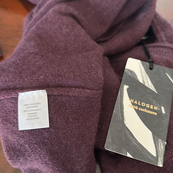 Halogen V neck 100% cashmere sweater size XS burgundy, NWT - Picture 11 of 11